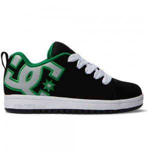 DC Court Graffik Kids' Sneakers Black/Kelly Green | Israel 5107-HSTIC