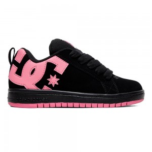 DC Court Graffik Kids' Sneakers Black/Pink | Israel 3792-LMDCU