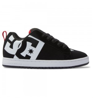 DC Court Graffik Men's Sneakers Black/White/Red | Israel 4826-CMWXR